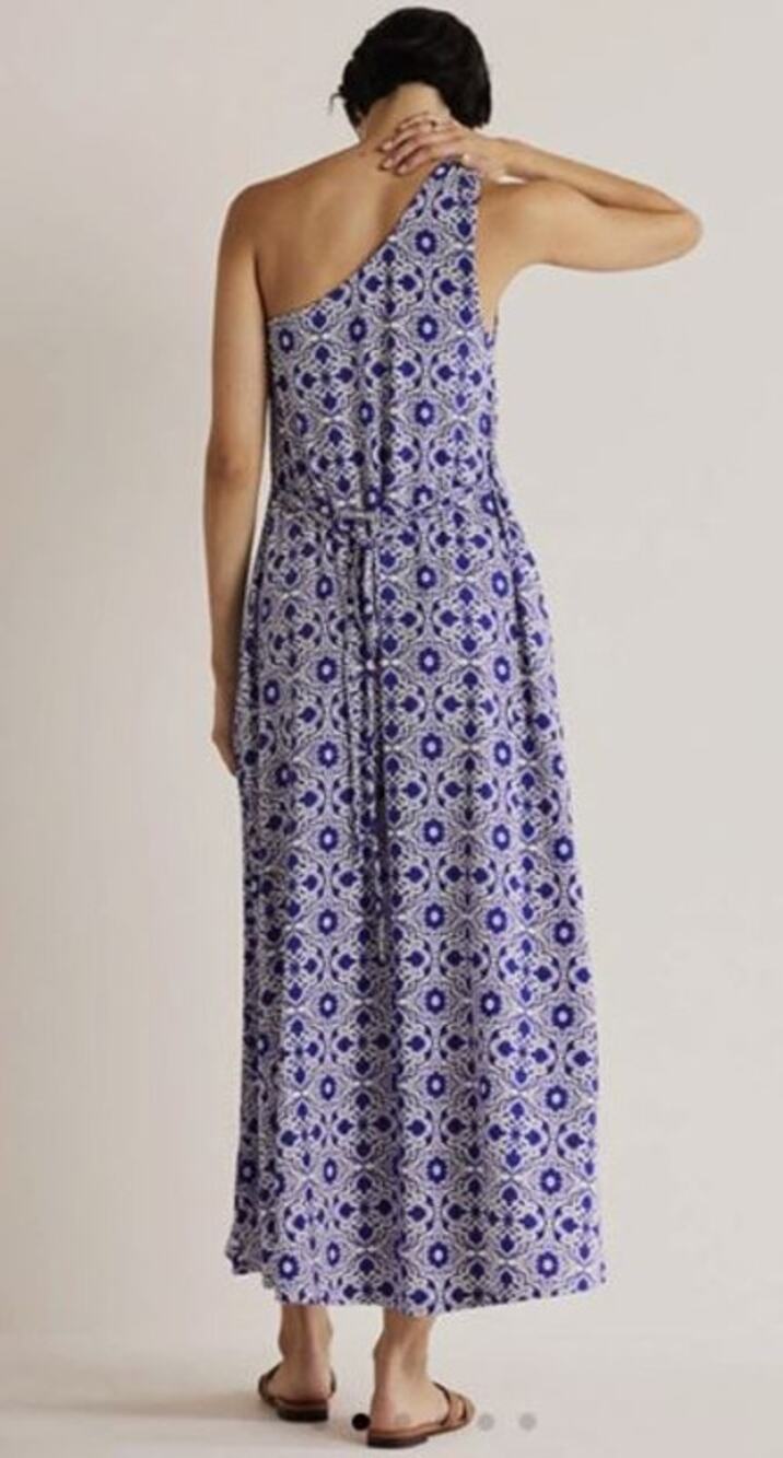 Boden One Shoulder Jersey Midi Dress in Atlantic Ocean - 16/18